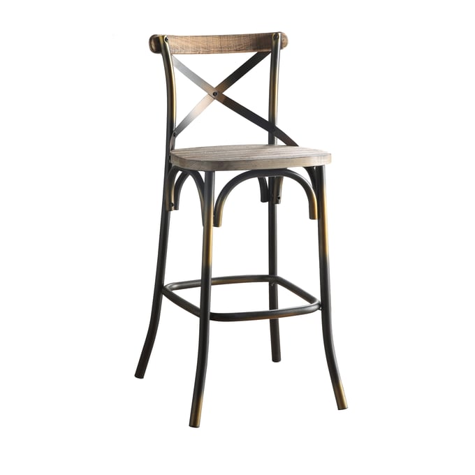 Acme Furniture Zaire Antique Copper Oak Bar Chair ACM-96805